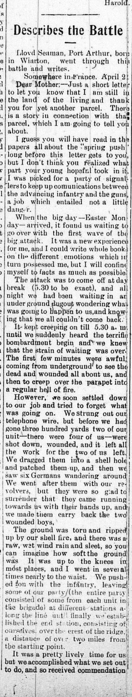Canadian Echo, May 30, 1917, p. 1, part 1 of 2